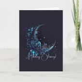 独自の神秘的なブルー&シルバームーンを作成 シーズンカード (正面)