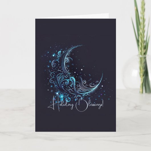 独自の神秘的なブルー&シルバームーンを作成 シーズンカード (正面)