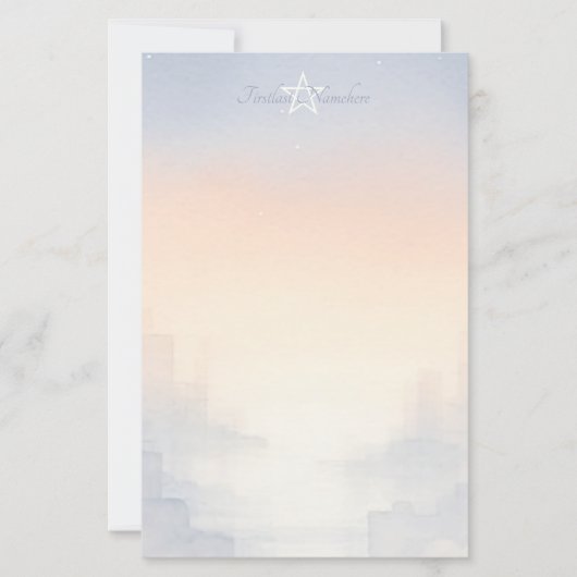 独自の神秘的な夕焼けの風景を作成 便箋 (正面)