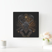 独自の神秘的な星占いの作成蠍座〔占星術の〕十二宮図 スクエア壁時計 (ホーム)