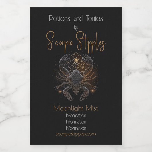 独自の神秘的な星占いの作成蠍座〔占星術の〕十二宮図 ワインラベル (シングルラベル)