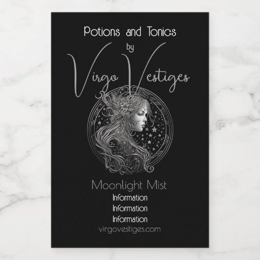 独自の神秘的な星占いの作成《星座》乙女座〔占星術の〕十二宮図 ワインラベル (シングルラベル)