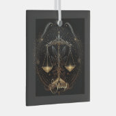 独自の神秘的な星占い天秤座を作成〔占星術の〕十二宮図 ガラスオーナメント (正面右)