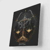 独自の神秘的な星占い天秤座を作成〔占星術の〕十二宮図 スクエア壁時計 (傾斜)