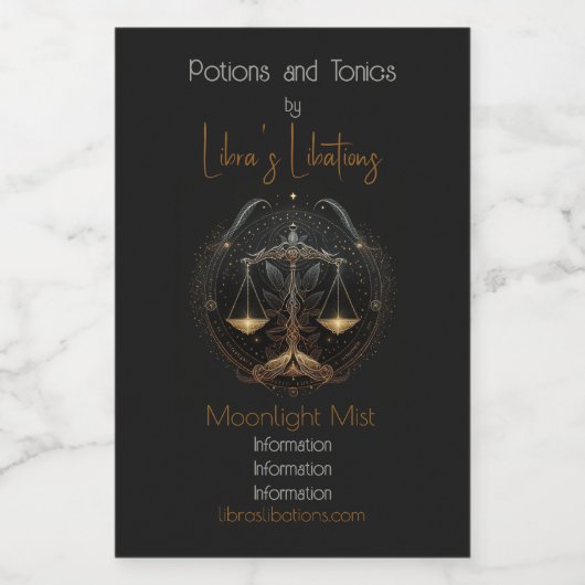 独自の神秘的な星占い天秤座を作成〔占星術の〕十二宮図 ワインラベル (シングルラベル)