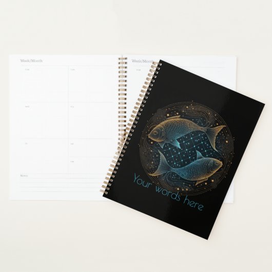 独自の神秘的な星占い魚座の作成〔占星術の〕十二宮図 プランナー手帳 (ディスプレー)