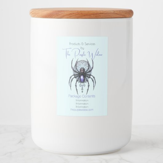 独自の神話の紫のクモの薬屋を作成 フードラベル (正面)