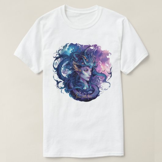 独自の神話メドゥーサゴルゴンを作成 Tシャツ (デザイン正面)