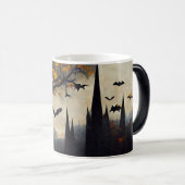独自の秋のこうもりを不気味作成 モーフィングマグカップ (正面右)