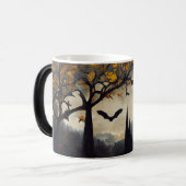 独自の秋のこうもりを不気味作成 モーフィングマグカップ (正面左)