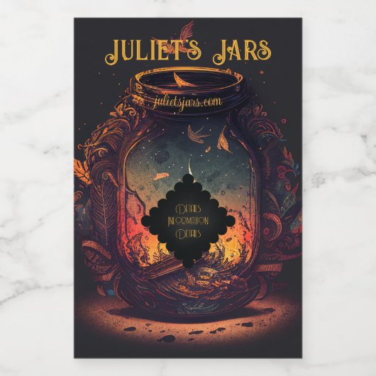 独自の秋妖精のランタンを作成 ワインラベル (シングルラベル)