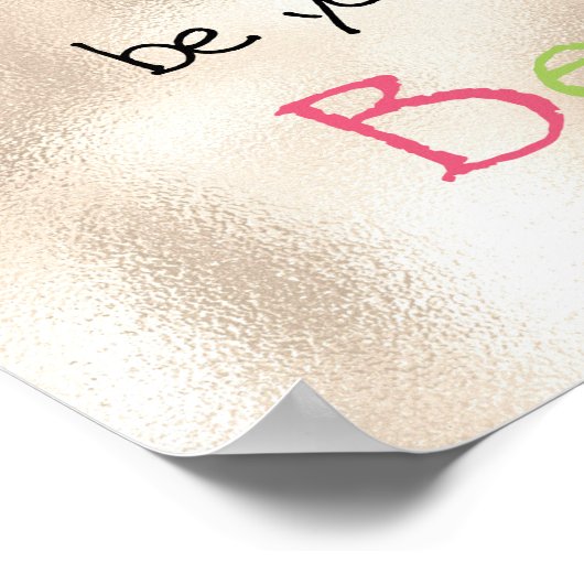 独自の種類の美しいトンボの金ゴールドガラス ポスター (角)