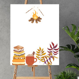 独自の空白のおもしろいキャンプファイアホットココアを作成 ポスター