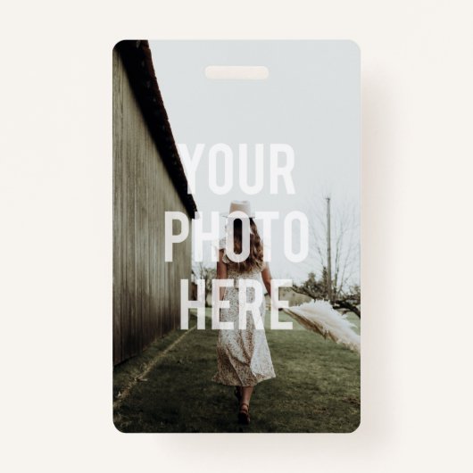 独自の空白のテンプレート文字写真イメージの作成 バッジ (正面)