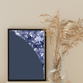 独自の空白のDIYイメージを追加するArch Navy Blueフローラ ポスター