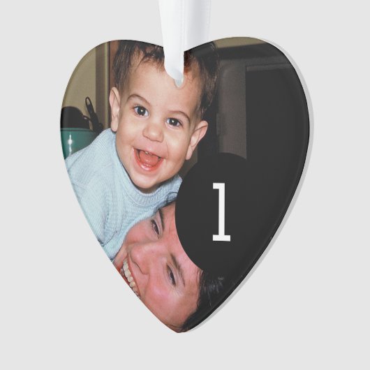 独自の簡単を作シンプル成2イメージハートスタイル オーナメント (正面)