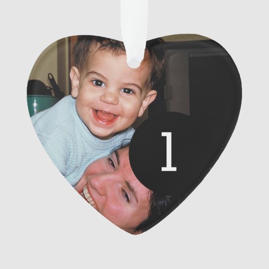 独自の簡単を作シンプル成2イメージハートスタイル オーナメント (正面)