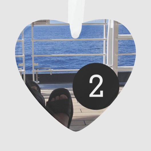 独自の簡単を作シンプル成2イメージハートスタイル オーナメント (裏面)