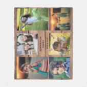 独自の粗野な木材ファミリの写真コラージュを作成 フリースブランケット (正面)