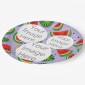 独自の紙フォト文字スイカを作成 ペーパープレート (アングル)