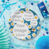 独自の紙フォト文字テンプレートデイジーの作成 ペーパープレート (パーティー)