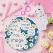 独自の紙フォト文字テンプレートデイジーの作成 ペーパープレート (パーティー)