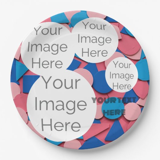 独自の紙フォト文字テンプレート写真の作成 ペーパープレート (正面)