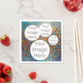 独自の紙フォト文字テンプレート紙吹雪の作成 スタンダードカクテルナプキン (インサイチュ)