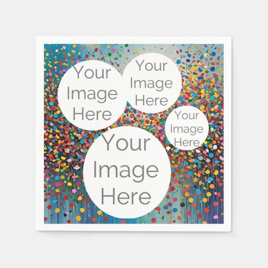 独自の紙フォト文字テンプレート紙吹雪の作成 スタンダードカクテルナプキン (正面)