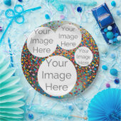 独自の紙フォト文字テンプレート紙吹雪の作成 ペーパープレート (パーティー)