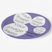 独自の紙フォト文字テンプレート紫を作成 ペーパープレート (アングル)