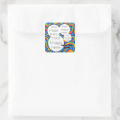 独自の紙フォト文字テンプレート虹を作成 スクエアシール (バッグ)