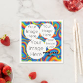 独自の紙フォト文字テンプレート虹を作成 スタンダードカクテルナプキン (インサイチュ)