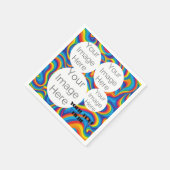 独自の紙フォト文字テンプレート虹を作成 スタンダードカクテルナプキン (角)