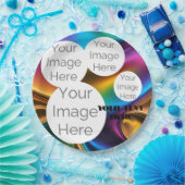 独自の紙フォト文字テンプレート虹を作成 ペーパープレート (パーティー)