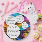 独自の紙フォト文字テンプレート虹を作成 ペーパープレート (パーティー)