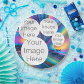 独自の紙フォト文字テンプレート虹を作成 ペーパープレート (パーティー)