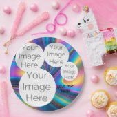 独自の紙フォト文字テンプレート虹を作成 ペーパープレート (パーティー)