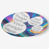 独自の紙フォト文字テンプレート虹を作成 ペーパープレート (アングル)