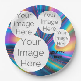 独自の紙フォト文字テンプレート虹を作成 ペーパープレート