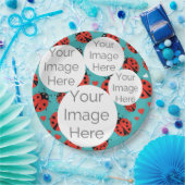 独自の紙フォト文字テンプレートladybugを作成 ペーパープレート (パーティー)