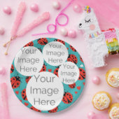 独自の紙フォト文字テンプレートladybugを作成 ペーパープレート (パーティー)