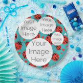 独自の紙フォト文字テンプレートladybugを作成 ペーパープレート (パーティー)