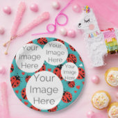 独自の紙フォト文字テンプレートladybugを作成 ペーパープレート (パーティー)