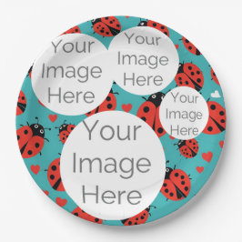 独自の紙フォト文字テンプレートladybugを作成 ペーパープレート