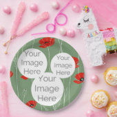 独自の紙フォト文字テンプレートpoppyを作成 ペーパープレート (パーティー)