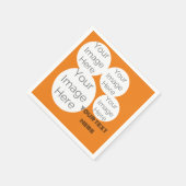 独自の紙フォト文字ナプキンテンプレートオレンジを作成 スタンダードカクテルナプキン (角)