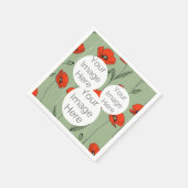 独自の紙写真文字テンプレートポピー花を作成 スタンダードカクテルナプキン (角)