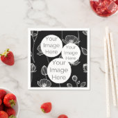 独自の紙写真文字テンプレートポピー花を作成 スタンダードカクテルナプキン (インサイチュ)