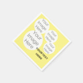 独自の紙写真文字ナプキンテンプレート黄色を作成 スタンダードカクテルナプキン (角)